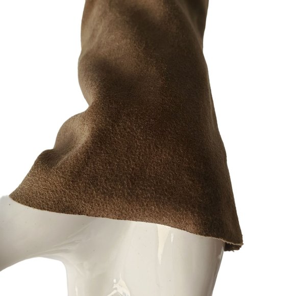 Malibu Sky Microfiber Jacket Top Brown Faux Leather Asymmetrical Zip Women Small - Picture 7 of 12